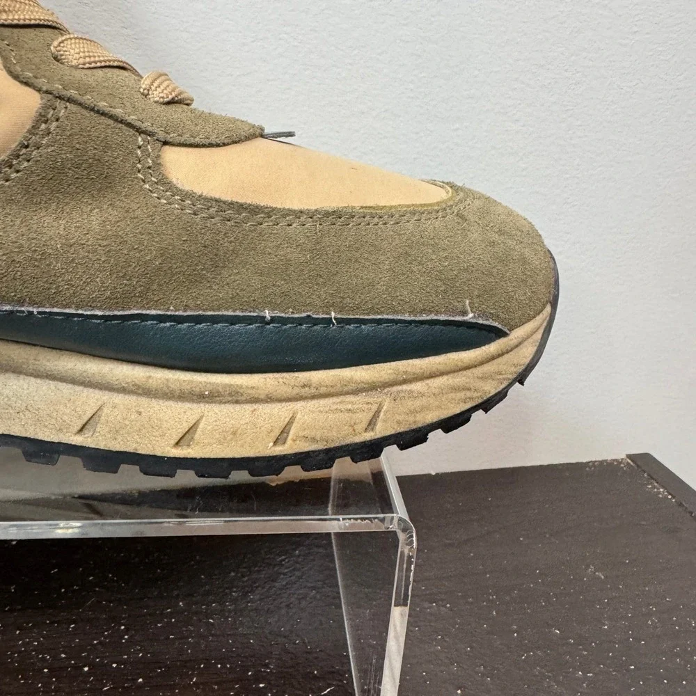 Madewell MWL Court High Top Sneakers Womens 9.5 Olive Green Tan Suede‎ Nylon